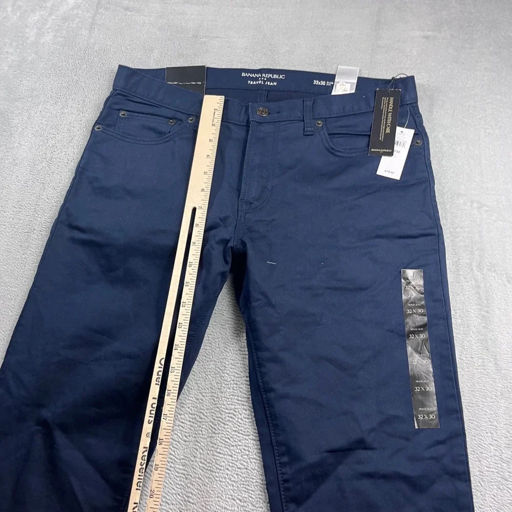 Banana Republic Travel Jean Mens 32x30 Slim Fit Navy Blue 5-Pocket Pants NEW